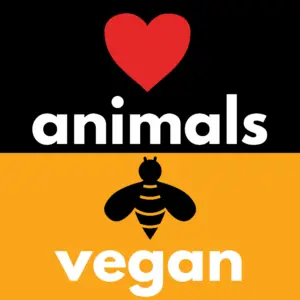 Love Animals. 'Bee' Vegan. Pin
