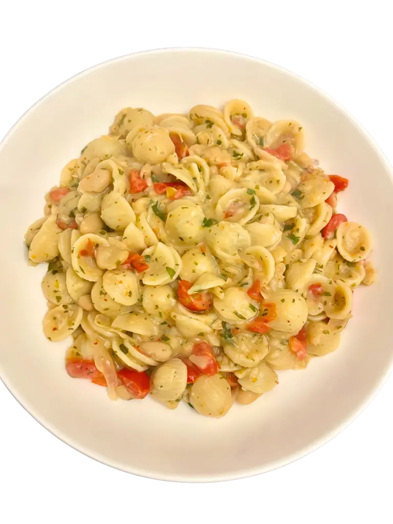 Lemony Pasta with Braised White Beans