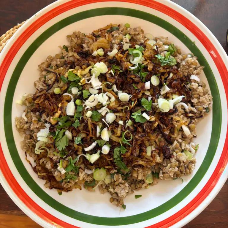 Mujadara (Lentils and Rice with Caramelized Onions)